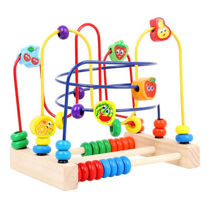 Wooden Beads Maze Game Maths Educational Preschool Toddler