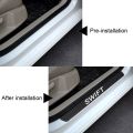 4 PCS Swift Car Door Sill Protector 3D Carbon Fiber Scuff Protective Door Sill Cover Panel Sticker, Car Stickers, Stickers for Car. 