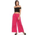 100% Pure Viscose Palazzo Trousers for Women – Flared, Regular Fit, Black, Free Size. 