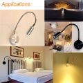 Youngine Flexible Gooseneck Plug in Reading Lamp Art Works Show Accent Light Wall Mount Sconce Spot Lamp Fixture with On/Off Switch (01BlackWarm) Warm white. 