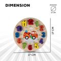 Wooden Teaching Clock Learning Time Kids Toys, Wooden Clock Toy Digital Numbers Color Shape Sorting Block, Preschool Learning Educational Baby Toys Block for Kids 3+ Years Boys Girls. 