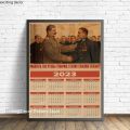 Celebrity Stalin Marx Lenin 2023 Calendar Poster Soviet USSR CCCP Retro Kraft Paper Posters Vintage Room Decor Art Wall Painting. 