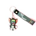 Pvc Key Ring Silicone Tom And Jerry Key Chain Custom 3D Cartoon Anime Kawaii Tom And Jerry Keychain. 
