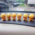Cute Emoji Mini Shaking Head Car Ornament Dolls Funny Smile Face Springs Dancing Toy Car Ornament 1piece. 