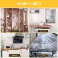 Dust Sheets Roll, Plastic Masking Film Rolls Drape Masking Film with Self-Adhesive Tape for Painting Furniture Covering. 