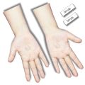 High Quality Reusable Mehndi Practice Hand For Henna Practice - 2 Short Hands With Free Scrubs. 