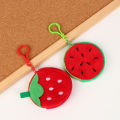 1Pc Cute Fruit Shape Plush Coin Purse Watermelon Pineapple Orange Strawberry Purse Bag Keychain Pocket Kid's Coin Pouch Wallet Eatop. 