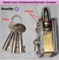 Desi Pad Lock - Heavy Duty Steel/Brass Tala | 4 Levers, 3 Keys, Steel Proof, High Security Lock for Doors, Shops & Bikes. 