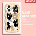 JIUMOO For OPPO A96 Reno 7Z 5G Reno7 z Reno7 lite Reno8 Lite F21 Pro 5G Case Beautiful Flower Pattern New Colour Macaron Wave Border Soft Clear Shockproof Phone Cases Creative Camera Transparent Casing Silica Gel Protective Cove. 