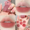 Lip&Cheek Two Use Cute Bear Keychain Lip Mud Matte Velvet Blush Lipstick Waterproof Long Lasting Non-Stick Cup Lip Gloss. 
