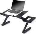 Laptop Desk, Laptop Stand for Bed and Sofa, Portable Adjustable Laptop Table Desk Stand with Mouse Pad, Ergonomic Design Lap TV Bed Tray Aluminum Cozy. 