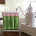 Battery Charger USB 4 Slots AAA AA Rechargeable Battery Charging Station with Short Circuit Protection. 