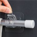 Pack of 2 Transparent PVC Adhesive Curtain Rod Hook / 6 Hooks Transparent Self Adhesive Door Wall Hangers Hooks for Kitchen Bathroom. 