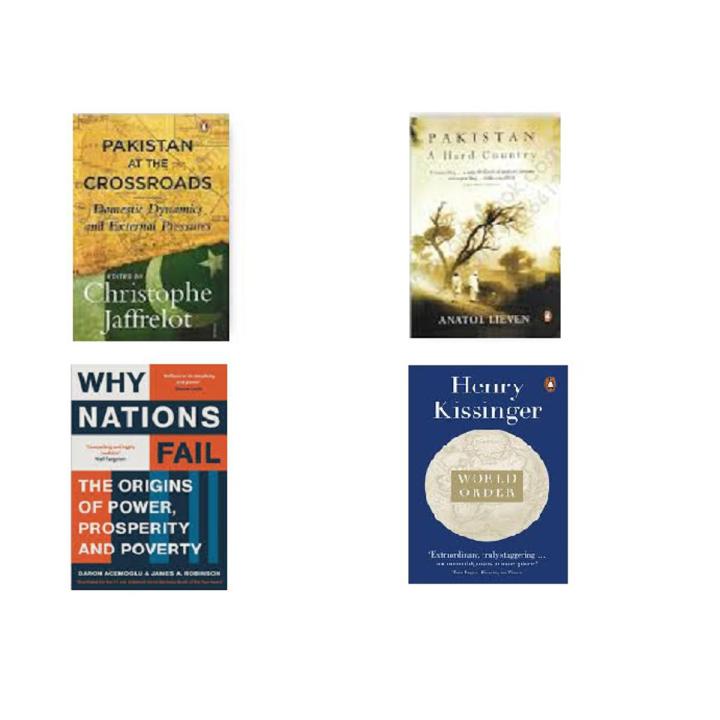 Pakistan a Hard Country / Why Nations Fail / Pakistan at the Crossroads / world order : Henry kissinger set of 4 books