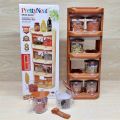 Masala Box, Masala Rack, Storage Rack, Spice Container, 4-Tier Spice Rack With 8 Spice Jars Multi color 8 Boxes Wall Mountable, Kitchen Storage Box & Organizer. 
