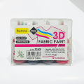 Keep Smiling Unwashable 3D Fabric Colors Paint Set 12 x 30ml. 