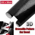 12x60 inches 3D Crocodile Skin Leather Sticker Film Retro Crack Design Interior Decoration Waterproof Vinyl Wrap Sheet, Car stickers and Decals Motorcycle Car Styling Accessories Automobiles, Laptop Stickers, Mobile Stickers.. 