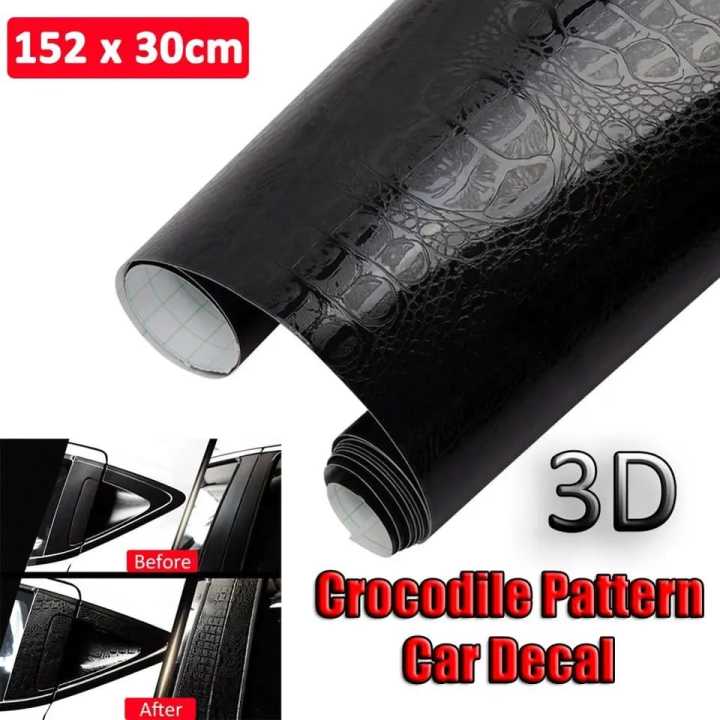 12x60 inches 3D Crocodile Skin Leather Sticker Film Retro Crack Design Interior Decoration Waterproof Vinyl Wrap Sheet, Car stickers and Decals Motorcycle Car Styling Accessories Automobiles, Laptop Stickers, Mobile Stickers.