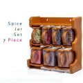 Spice Jar Masala Boxes Spice Rack 7 pcs with 7 spoon jar. 