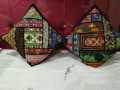 Multicolor Handmade Cushion Covers Set For Sofa Pack of 2. 