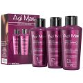 Agi Max Brazilian Natural Keratin Hair Treatment Kit for Straightening Curls and Frizz Reducing Dry Damage 1 liter - 3 Steps. 