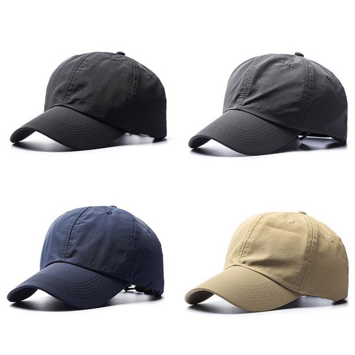 Quick-Dry Unisex Baseball Caps Summer Outdoor Sports Hiking Cycling Cap Solid Color Adjustable Soft Sun Hats for Men