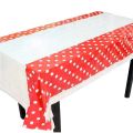 RED POLKA DOT TABLE COVER - RED POLKA DOT THEME TABLE COVER ( 108 CM X 180 CM ). 