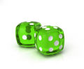 10 Ludo Dice, White Blue & Green Colour Ludo Dice [BT]. 