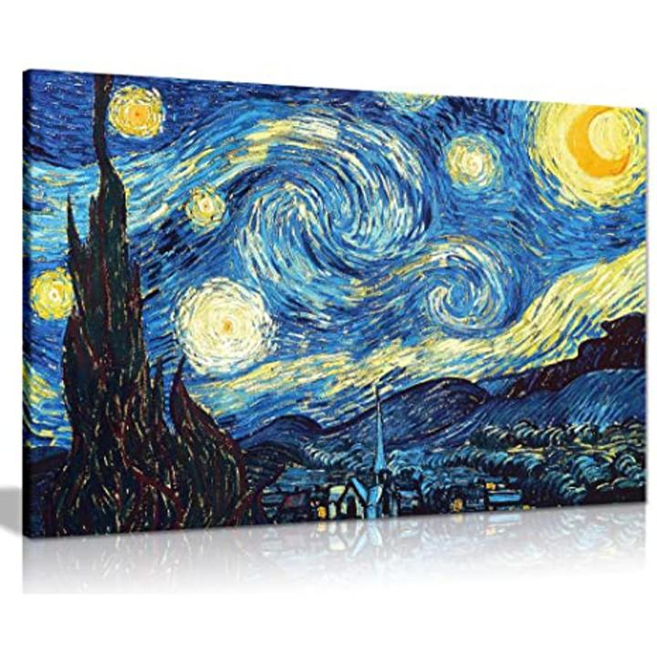 Famous Starry night handmade canvas painting by Vincent Van Gogh to decorate your walls, to gift your loved ones