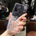 For Huawei Nova Y70 Back Cover Luxury Shiny Glitter Gold Foil Space Starry Cases Clear Soft Silicone Bumper Full Protection Mobile Phone Case for Girls Boy. 