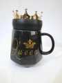 King Queen Ceramic mugs with Crown Lid. 