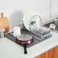Techmanistan Foldable Microfiber Dish Drying Mat 38 x 50 cm, Space-Saving Lightweight Design Dish Drainer Mat. 