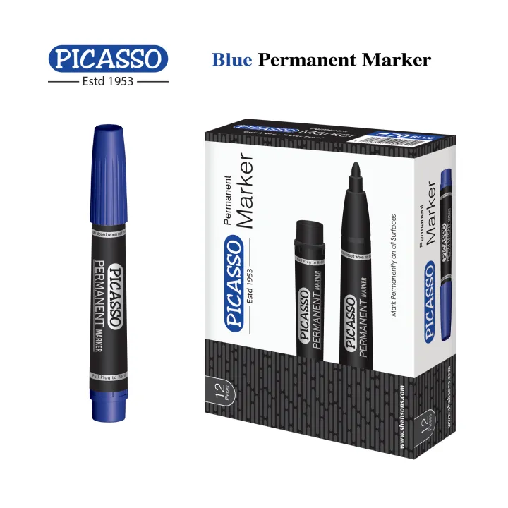 Picasso%20High%20Quality%20Permanent%20Marker%2012%20Pcs%20in%20Cardboard%20Box%20-%20Available%20in%204%20Ink%20Colours%20Blue,%20Black%20Red%20and%20Green%20-%20Image%202