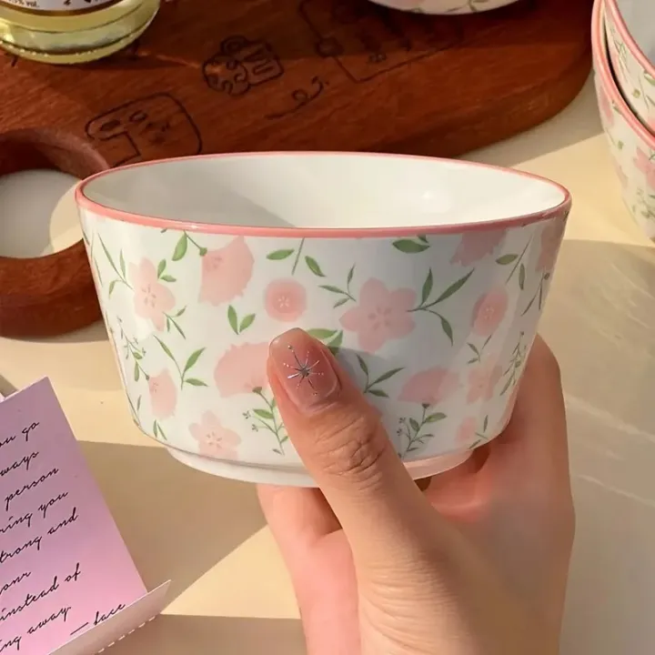 Pink%20Floral%20Ceramic%20Rice%20Bowl%20%E2%80%93%20Cute%20Deep%20Bowl%20for%20Breakfast,%20Yogurt,%20Salad%20&%20Rice%20%7C%20Instagram-Style%20Bowl%20for%20Home,%20Caf%C3%A9%20&%20Restaurant%20-%20Image%202