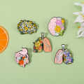 Creative Body Organ Enamel Pins Heart Brain Lung Kidney Flower Letter Color Alloy Brooch Badge Punk Jewelry Gift For Friends. 