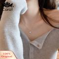 Carat Charm Necklace Light Luxury Simulated Diamond Pendant Necklace. 