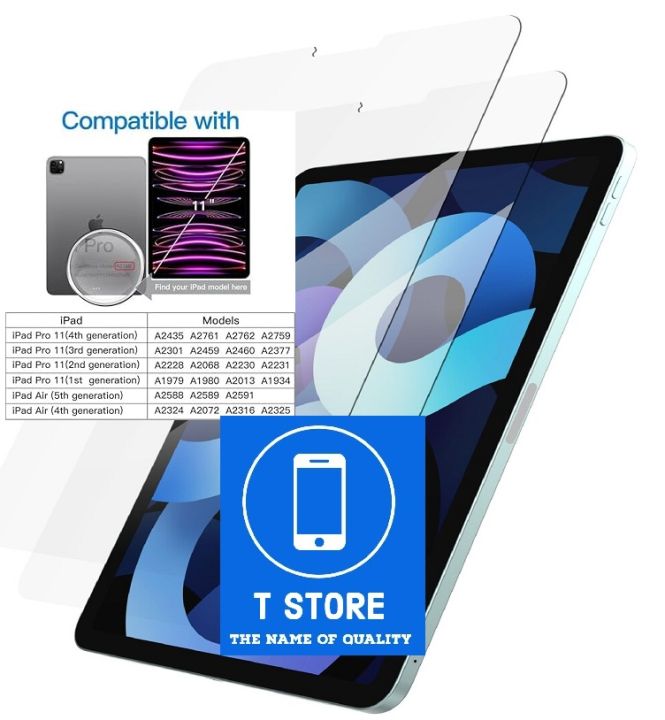 iPad Air 4 / iPad Air 5 screen protector For iPad Air 4th / 5th 6th (10.9 inch) screen protector Glass iPad Air 4 Air 5 For iPad Pro 11 inch All Models (2022, 2021, 2020, 2018) Tempered Glass
