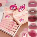 MAGIC CASA 5Pcs/set Cute Bear Matte Velvet Lip Gloss Set Waterproof Long-lasting Liquid Lipstick Red Lips Tint Korean Makeup Cosmetic. 