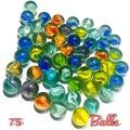 Pack of 75 Marbel Balls for Kids / Multi Color Marbel Balls. 
