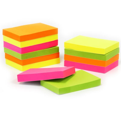 Multicolor Sticky Notes, Bright Colours Self-Stick Memo Pad Paper 2X3 inch Square - Pack of 1 / 100 Sheets