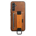 Applicable to Samsung A54a53 Card Phone Case A13 Back Cover A04S/14/24/34 Wrist Business Color Matching Leather Case. 
