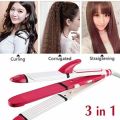 SHINON 3 in 1 Hair Straightener Crimper And crimple and roller Curler SH 8088 Pink And White. 