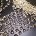 12 Pieces 30cm Clear Crystal Bead Strands 14mm Sparkly K9 Crystal Glass Octagon Beads Chandelier Lamp Bead Chain Hanging Ornament for DIY Christmas Tree Wedding Door Curtain Jewelry Decoration. 