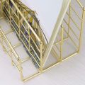 Three Wrought Iron Bookshelf Creative Metal Book Stand Desk Decoration Vintage Organizer Holder Office Book Rack. 