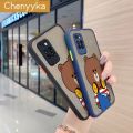 chenyyka For Infinix Note 10 Pro Infinix Note 10 Pro NFC Case Fashion Cute Bear Thin Edge Frosted Transparent Hard Cases Shockproof Casing Full Cover Protect Case. 
