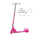 Foldable Kids Scooty – 3 Black Wheel Scooty for Kids | Scooty Bike for Girls & Boys with Flashing Wheels & Adjustable Height | Scooty for Girls & Kids. 