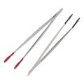 2Pcs Lab Industrial Rubber Tipped Tweezers Steel Non Marring Flat Tip Tip Steel Forceps Black and Red Tip Craft Tweezers Tools Nice Control. 