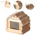 Wood Birdhouse Interactive Bird Nesting Case for Lovebirds Cockatiel Conures S. 
