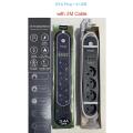 Joyguard Multi-Socket Power Strip EU Plug Surge Protector 4 Sockets/ Outlets 4-port 3.4A USB   Port with Extension Socket & 2.0M Cable Electrical Wall Charger Adapter for Home Office -Black. 