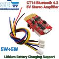 CT14 5W+5W Bluetooth 4.2 Stereo Power Amplifier Board Module with Charging Port. 